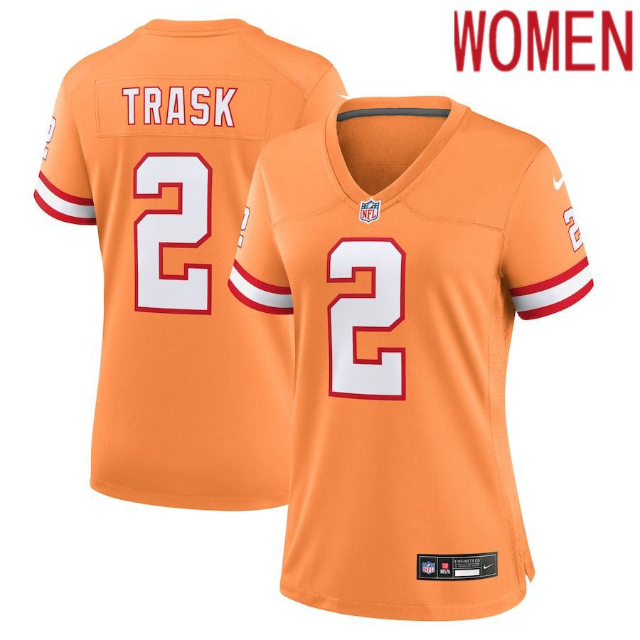 Women Tampa Bay Buccaneers #2 Kyle Trask Nike Orange Throwback Game NFL Jersey->tampa bay buccaneers->NFL Jersey